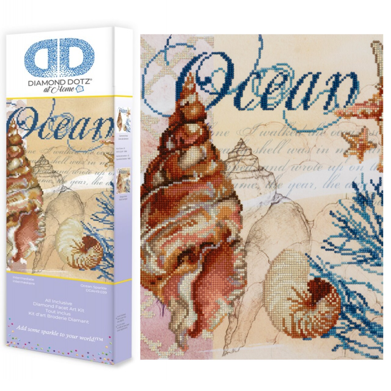 DIAMOND DOTZ At Home Ocean Sparkle Partial Drill Round Dotz Diamond dotz at home ocean sparkle partial drill round dotz